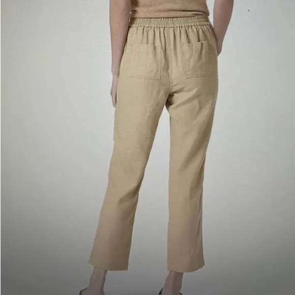 J. Crew Tie Waist Linen Blend Seaside Pant in Desert Sand - Size Medium - Picture 3 of 10